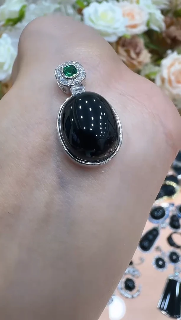 吊坠(不含链)银S925镶嵌翡翠多样性团购发一件