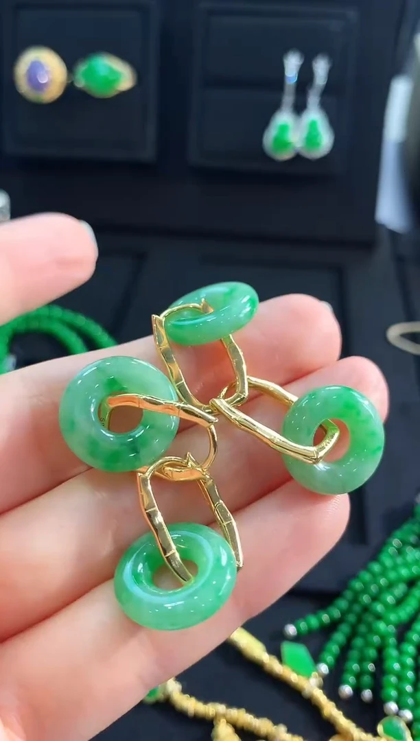 【闪购商品】翡翠耳饰银S925镶嵌耳饰（多样性发货发一对）