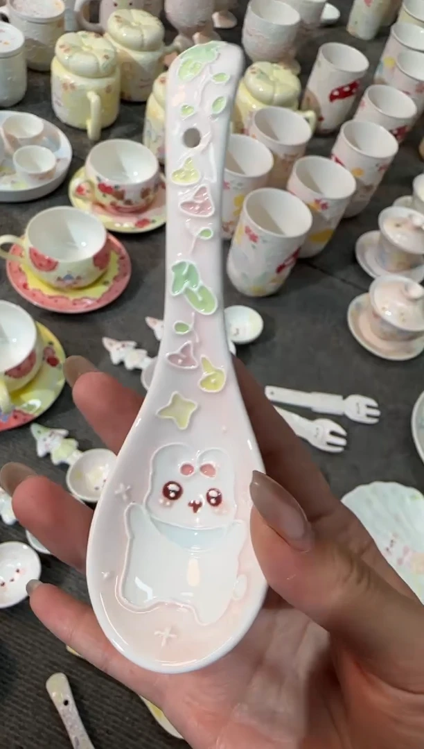 立体釉勺子汤匙可爱