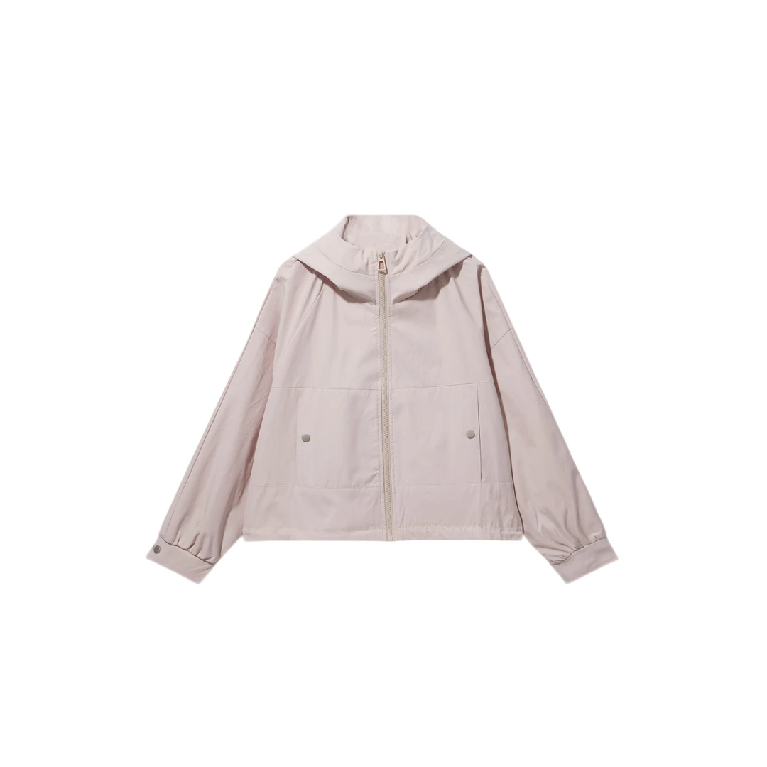 【小依专享】W5F30005B 春装纯色连帽防风夹克-0005