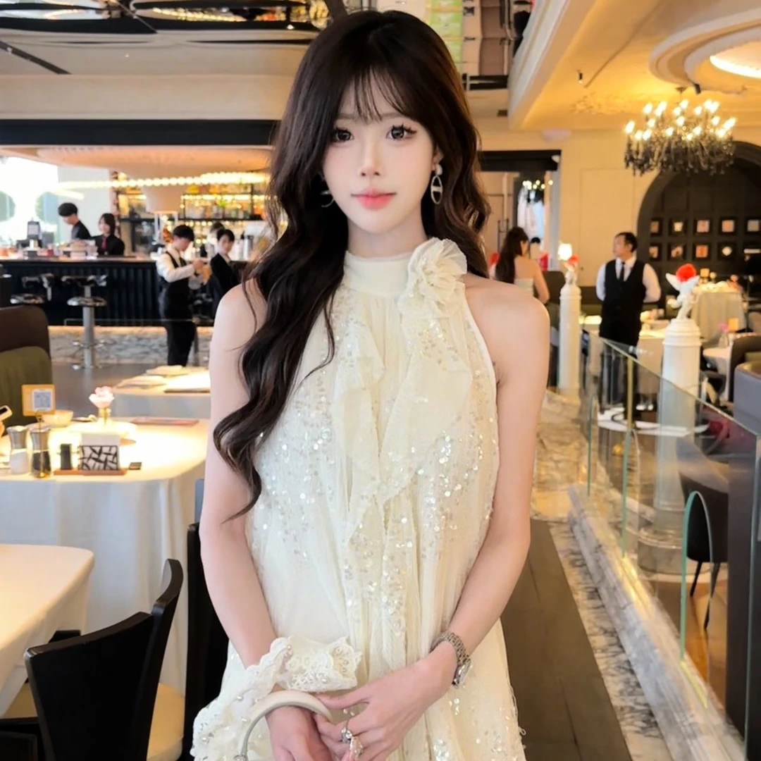 韩百万chic高定轻奢名媛高级感气质设计师千金风显瘦无袖法式