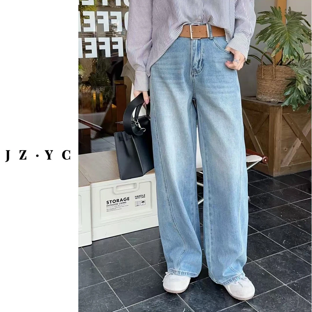 【洁子推荐 】2025早春新款251189复古水洗休闲弯刀牛仔裤JZYC