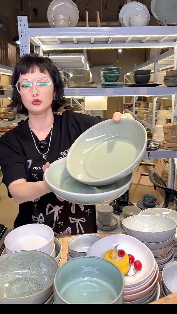 瓷57外贸尾货高温釉下彩陶瓷餐具默认微瑕