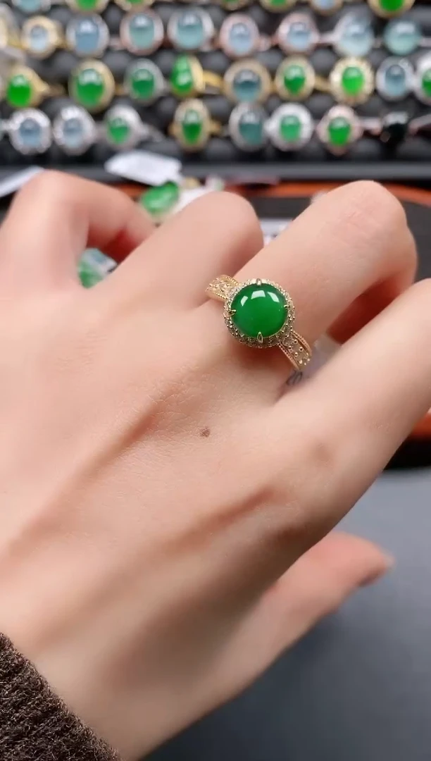 银S925镶嵌戒指翡翠11