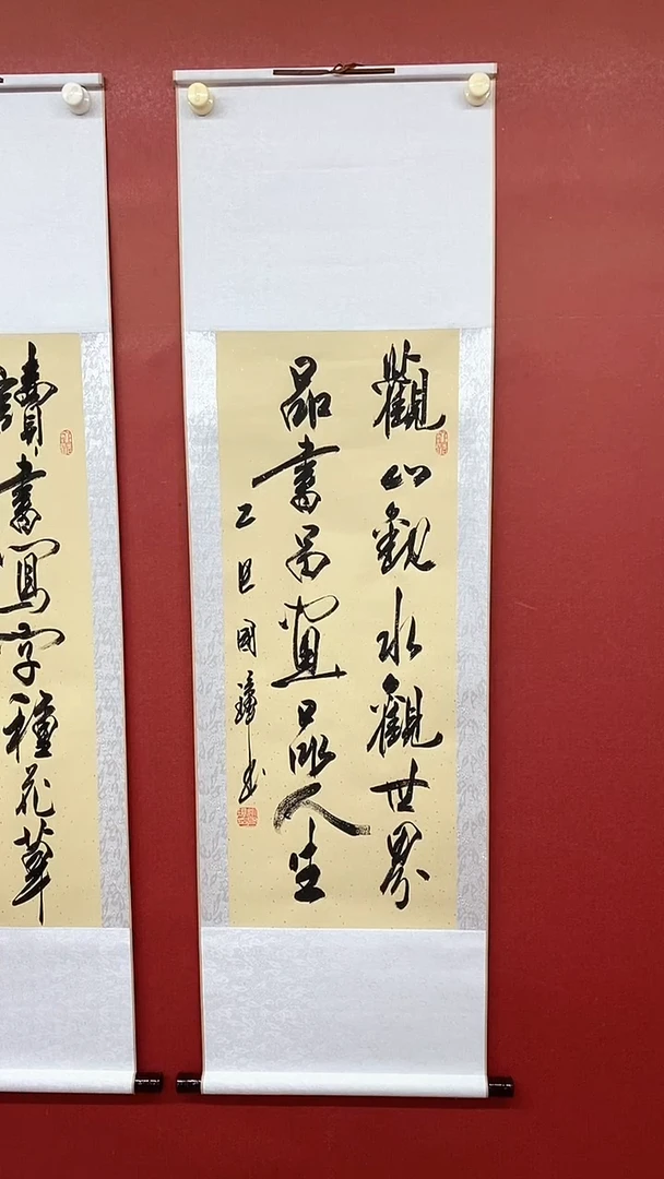 书法观山观水   三尺竖卷轴姚国璋