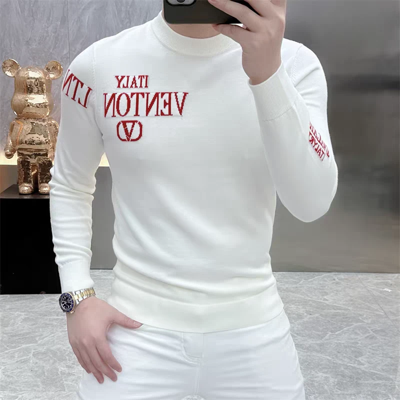 2025秋冬新款欧版男士轻奢高品质秋季毛衣针织衫套头5091潮流圆领