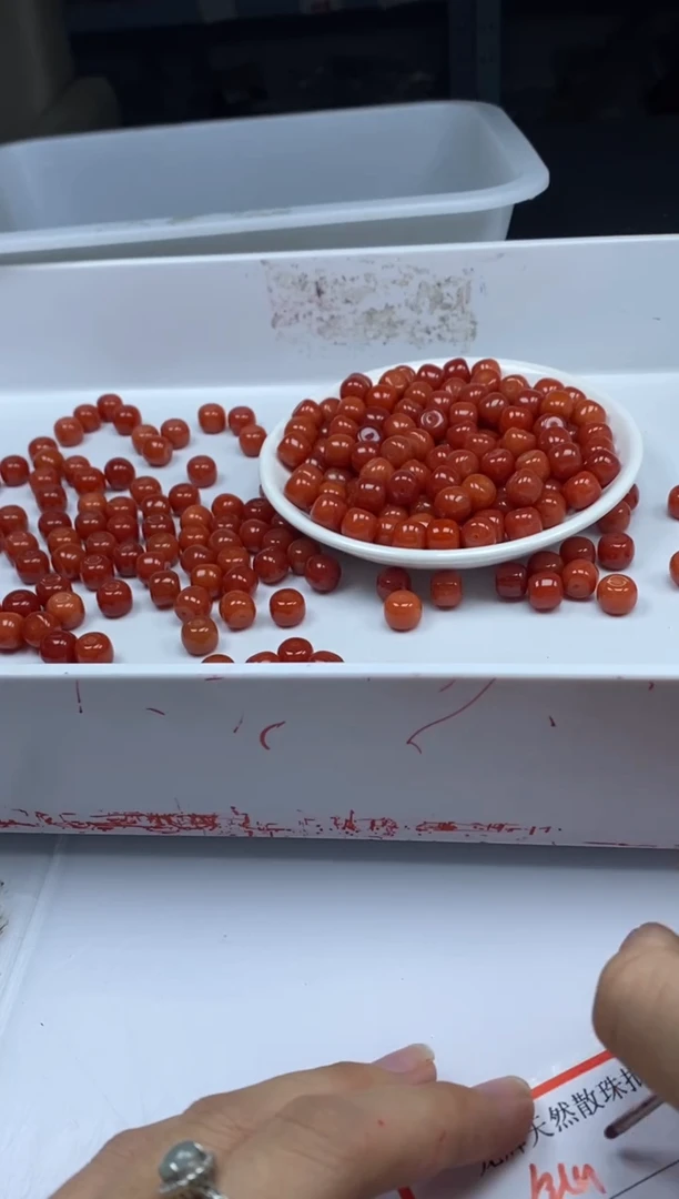 南红玛瑙未镶嵌颈饰W1159云南保山肉南红10×9MM*10颗