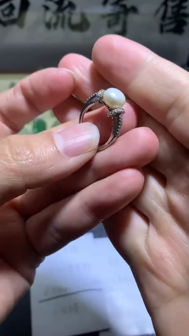 【闪购商品】淡水珍珠戒指银S925镶嵌008珍珠