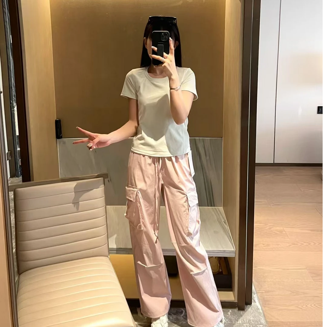 慵懒风INS风纯欲风时尚宽松长裤垂感运动休闲裤
