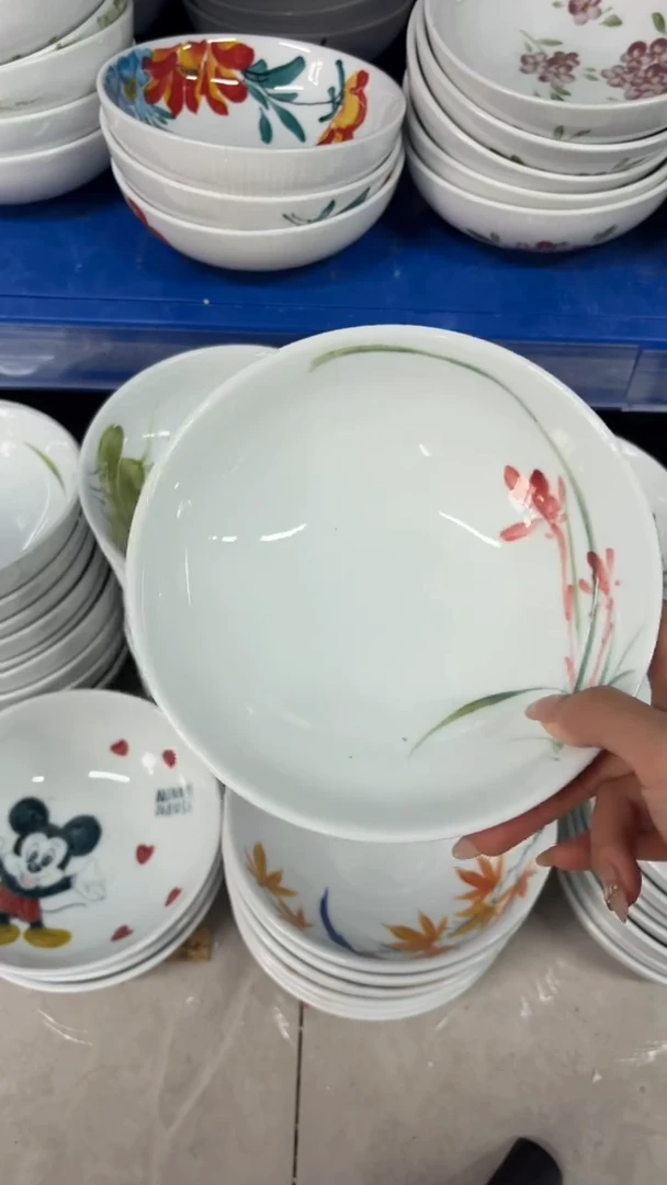 瓷片景德镇高温陶瓷食品级手绘釉中彩-大胖碗