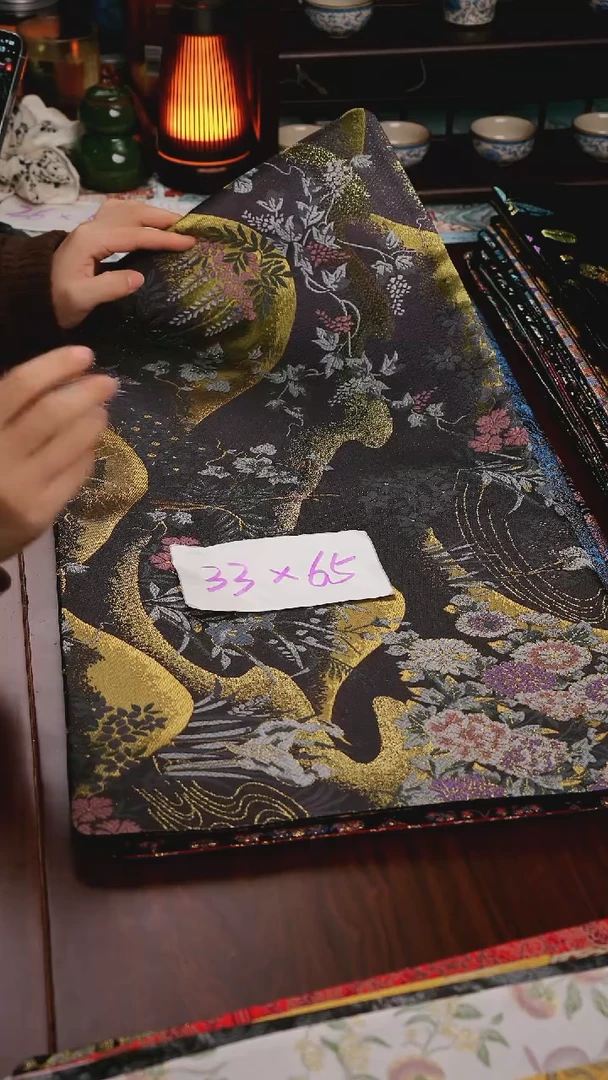 【福利西阵织金枝白鹭双面】中国风干泡织锦茶席33*65