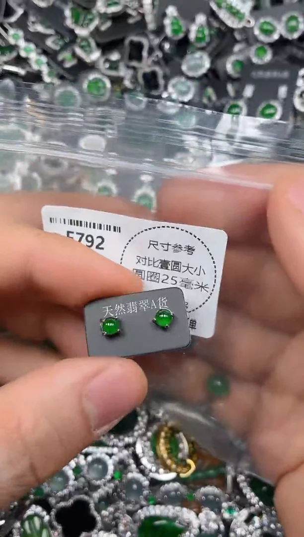 颈饰未镶嵌翡翠F792耳钉
