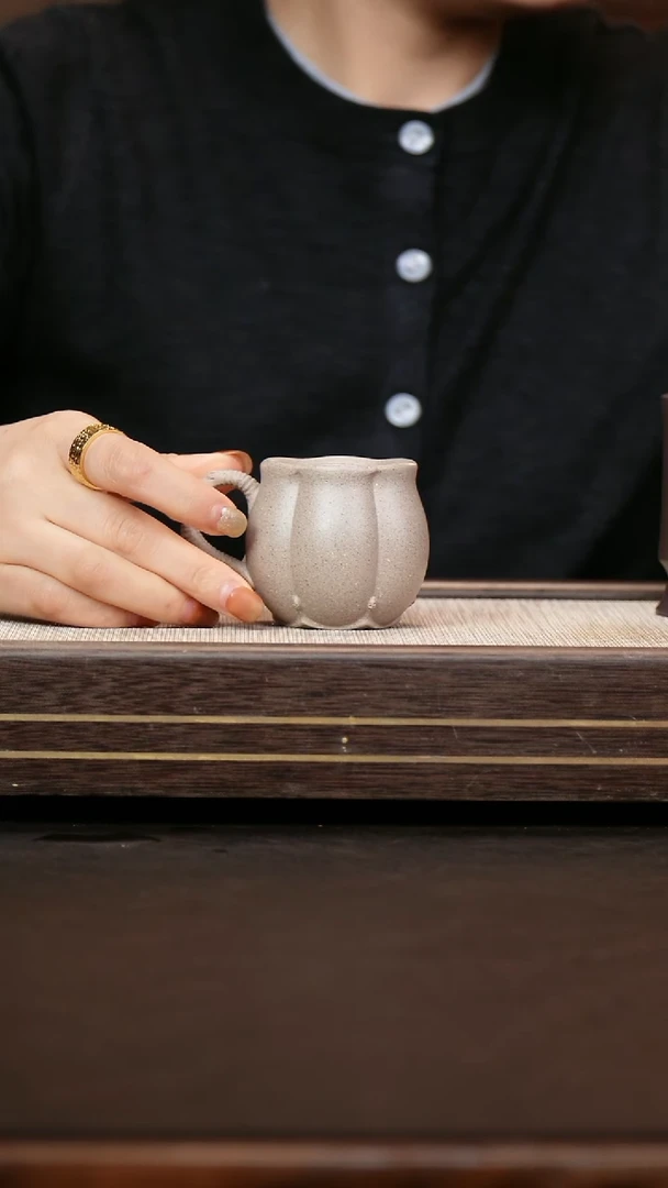 茶壶紫砂原矿白芝麻段 玉兰杯