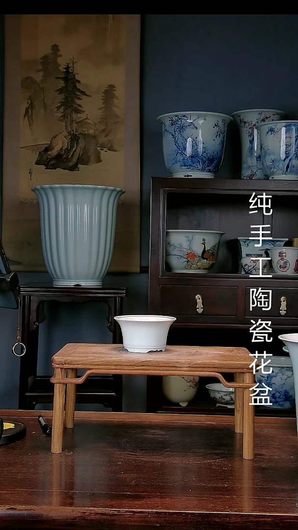 景德镇手工陶瓷花盆