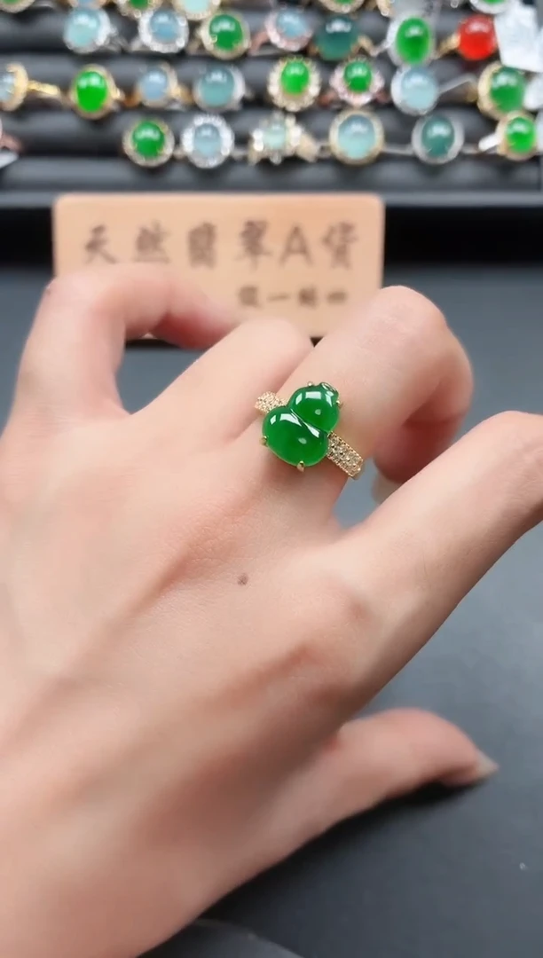 银S925镶嵌戒指翡翠111