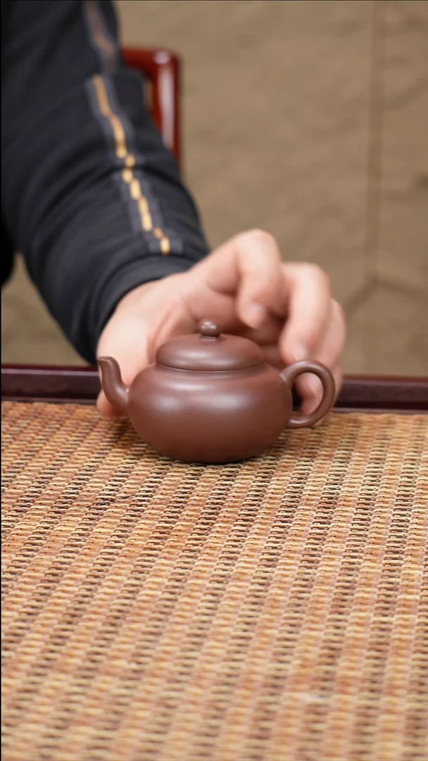 茶壶紫砂汀禾紫砂原矿紫泥《柿圆》