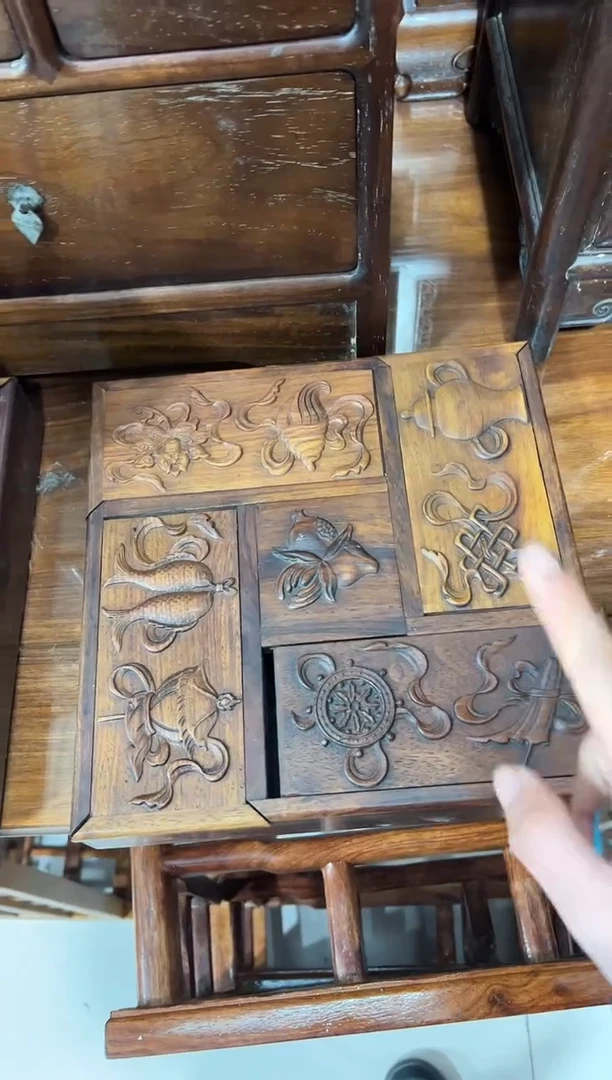 五抽抽拉盒博古图1