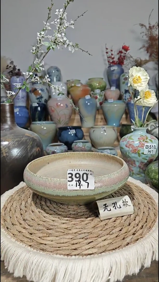 景德镇瓷韵陶瓷花盆  390 手工制品 完美主义者慎拍