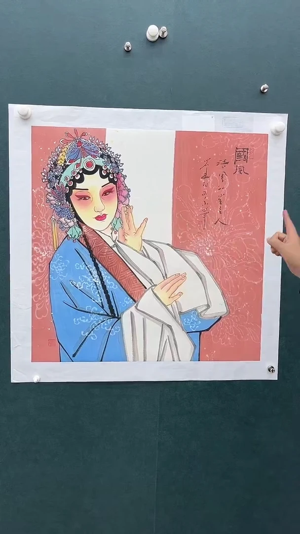 国画刘用华-4平尺-人物-带书