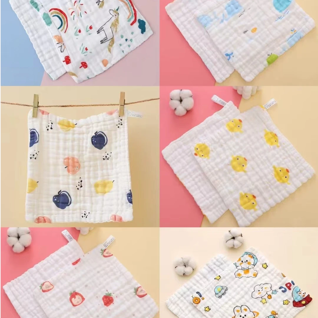 【甜甜家】婴儿毛巾纯棉多层纱布毛巾新生儿童洗脸毛巾口水巾方巾