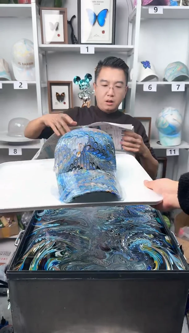 纯棉成人款盘龙纹水拓帽
