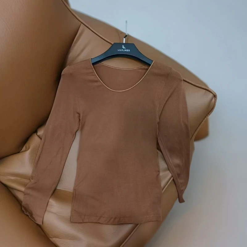 3936秋冬圆领简约保暖长袖打底衫