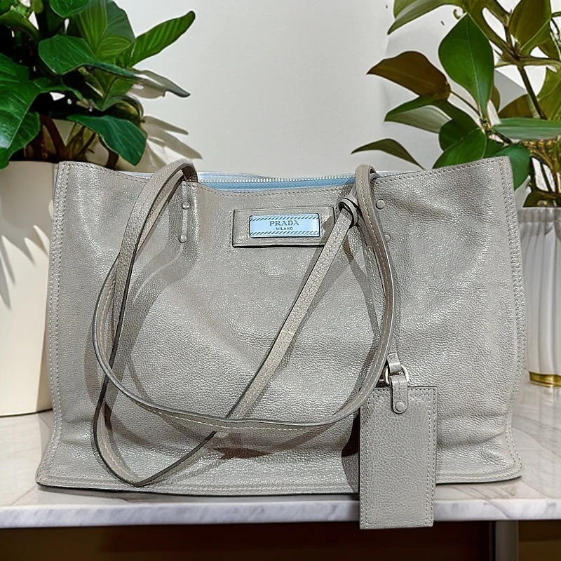 95新 Prada/普拉达 大象灰单肩包 1182 3689
