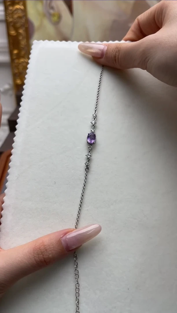 【闪购商品】水晶手链银S925镶嵌as1529