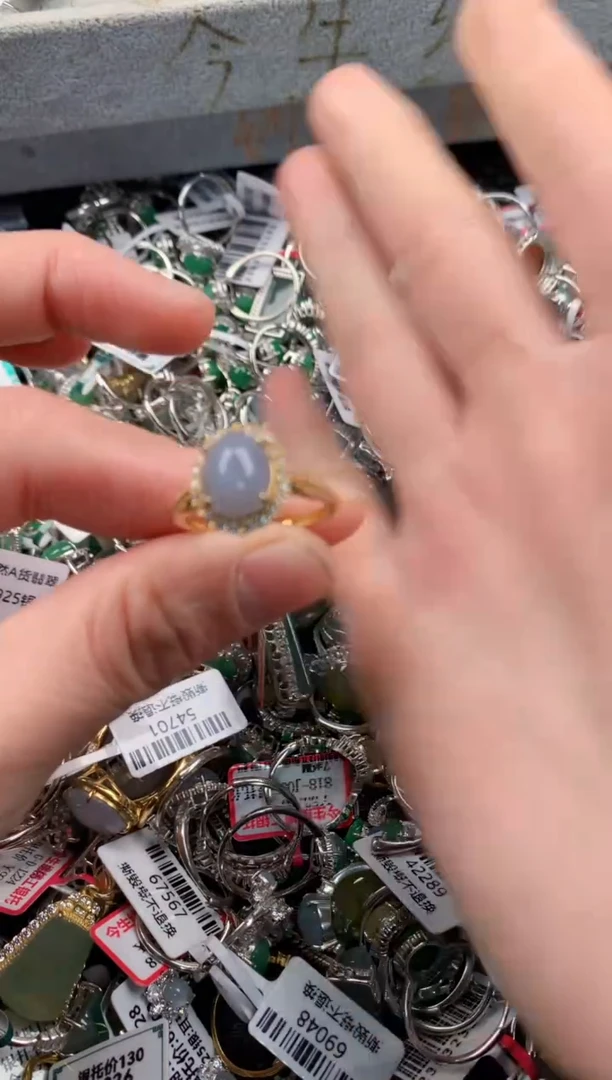 银S925镶嵌戒指翡翠7                         1