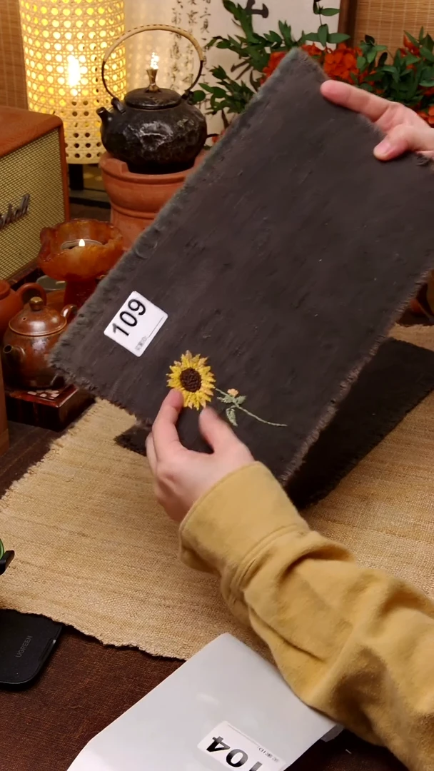 涅**生Cici手作刺子绣柿染壶垫杯109