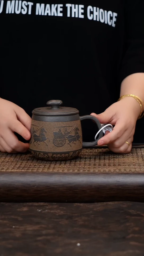 茶杯紫砂紫砂柴烧知了