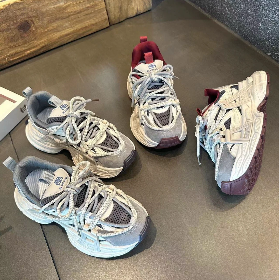 欧洲站厚底老爹鞋女2025秋冬新款真皮百搭休闲鞋ins潮增高运动鞋