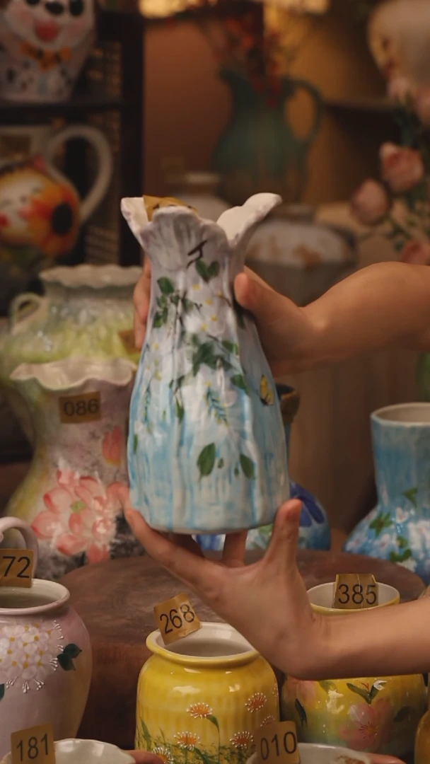 陶瓷124景德镇设计师手作花器摆件侘寂风