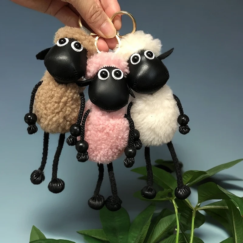 【谷道】手工可爱包挂件带式便携皮毛一体小羊肖恩