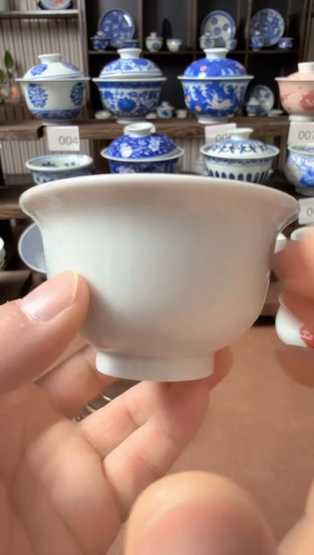 手工白胎大压手杯