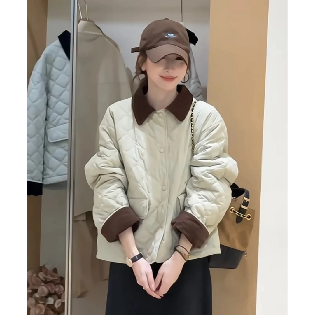 正版设计感超好看轻薄棉服短外套女2025秋冬新款时尚洋气夹克上衣