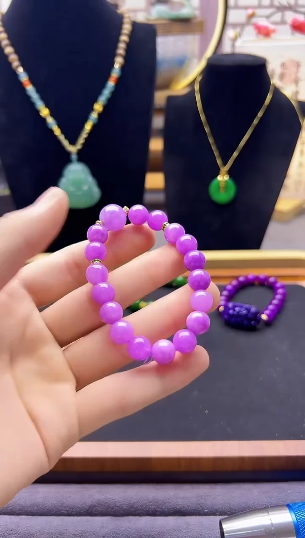 【闪购商品】翡翠手链14K金镶嵌S96