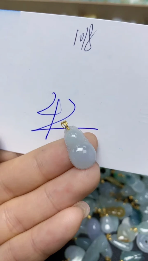 【闪购商品】翡翠挂件18K金镶嵌 天然翡翠A货