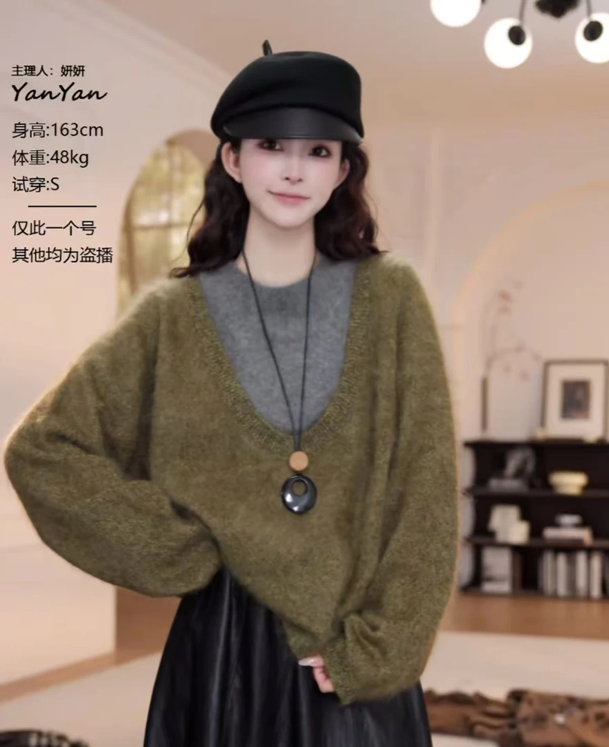 【YANYAN】早秋新款拼色假两件毛衣长袖YY-8940