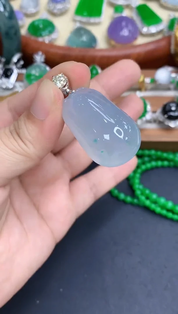 吊坠(不含链)18K金镶嵌翡翠622-中国好珍宝