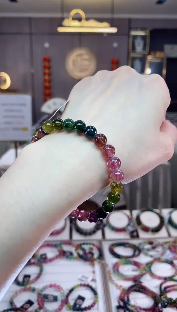 【闪购商品】碧玺单圈手串7mm+未镶嵌一物一证dan