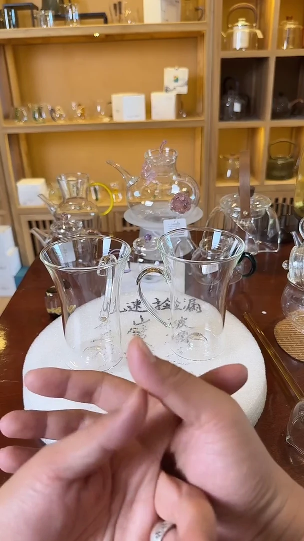 茶杯紫砂大绿茶杯透明2只