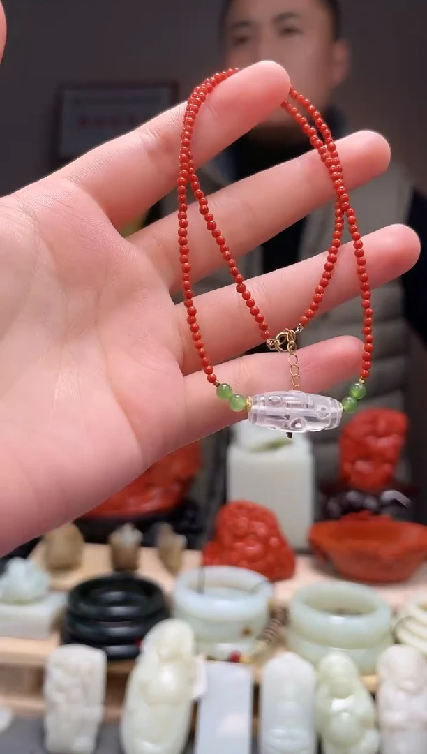 颈饰未镶嵌南红玛瑙长链