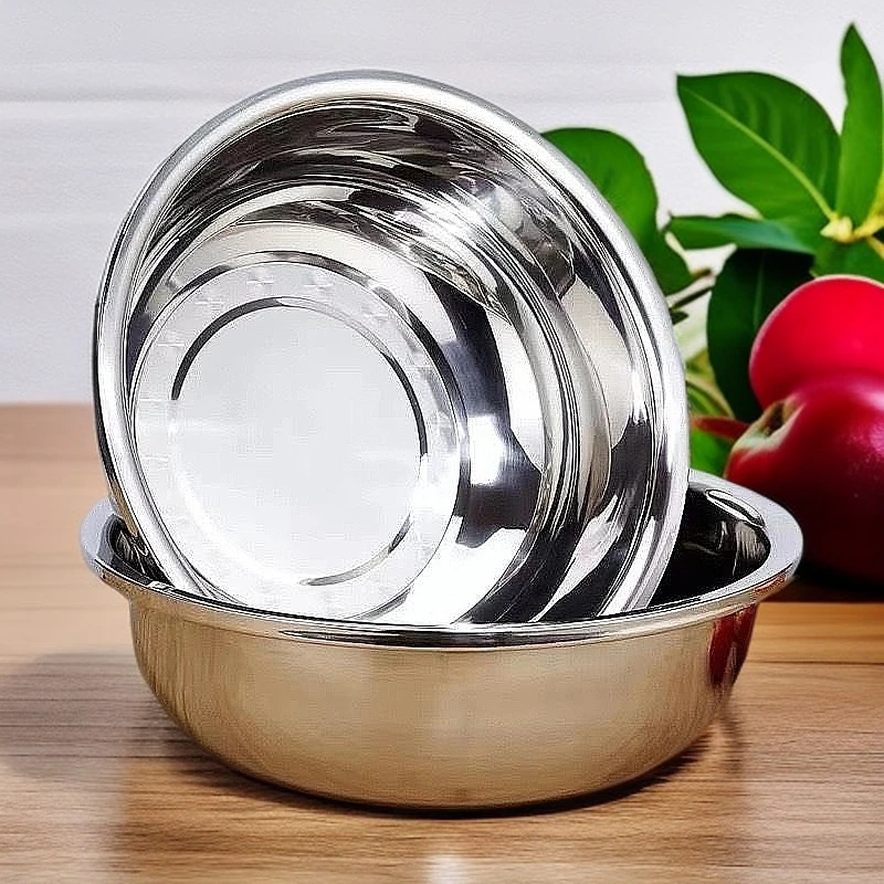 不锈钢水煮鱼盆加厚大盆洗菜盆调料盆圆形和面盆家用打蛋盆多用盆