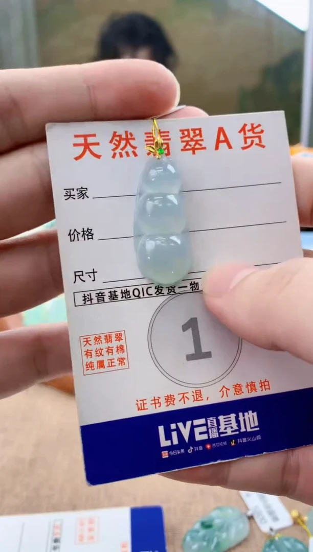 颈饰18K金镶嵌翡翠天然A货翡翠挂件