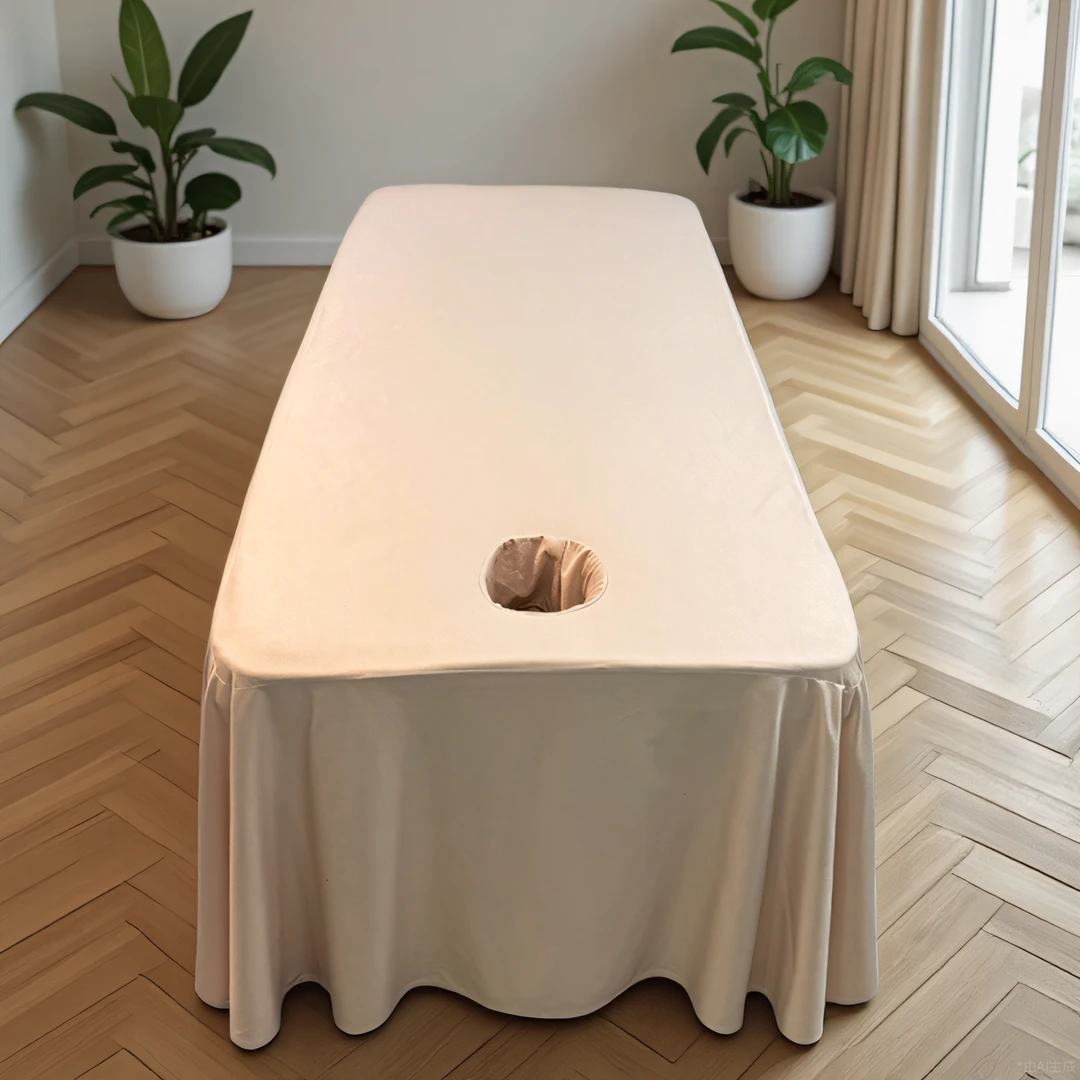 美容院护肤按摩推拿理疗头疗纯色床罩双面尼