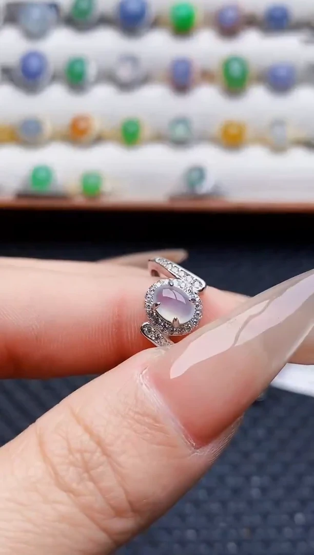 银S925镶嵌戒指翡翠5789