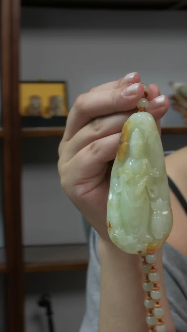 颈饰未镶嵌和田玉观音
