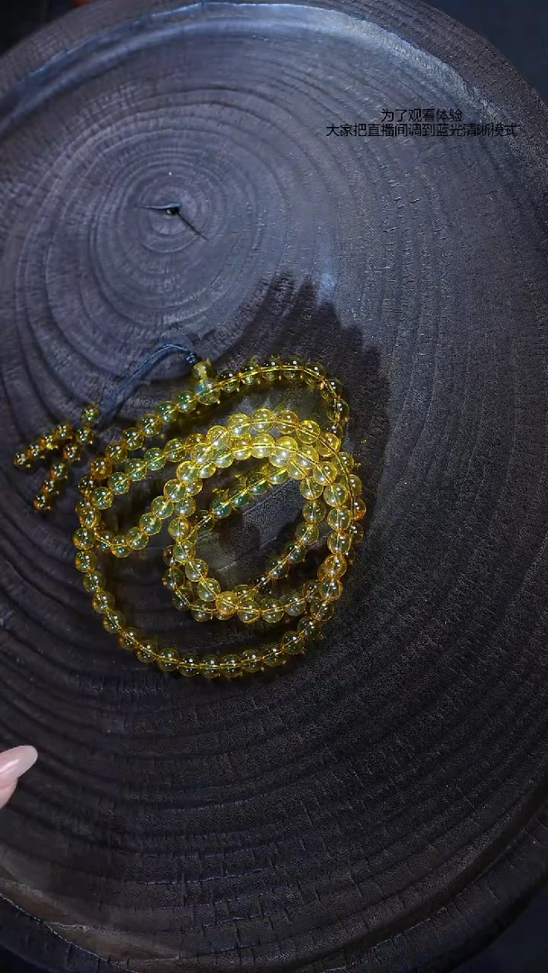 未镶嵌蓝珀裸石2A微粉墨西哥蓝珀多圈6mm