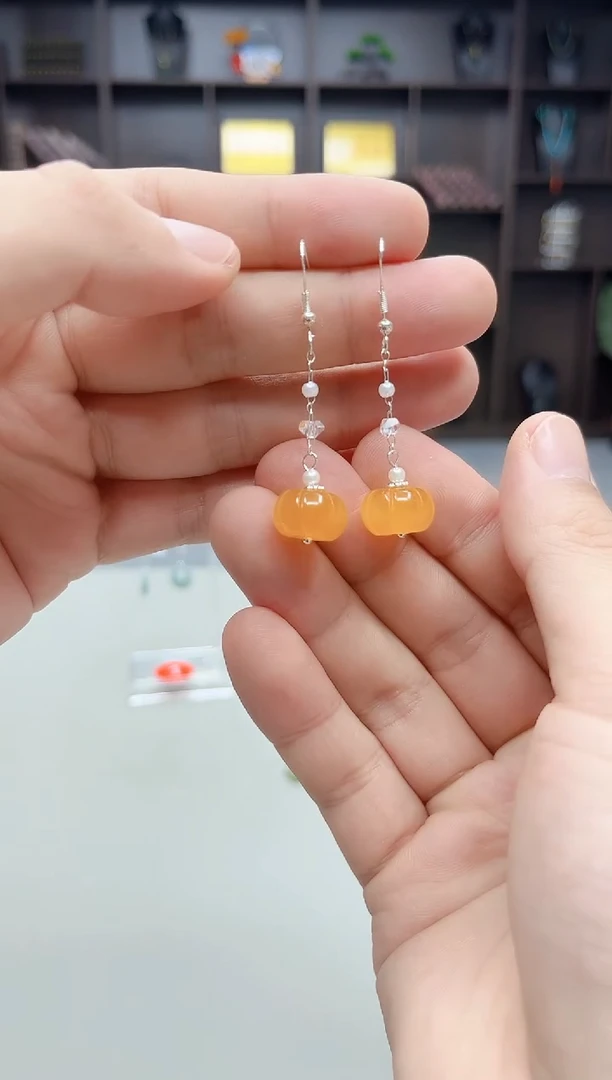 银S925镶嵌耳饰玛瑙/玉髓W06